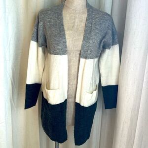 Charlie Paige Striped Long Cardigan Duster Size S/M